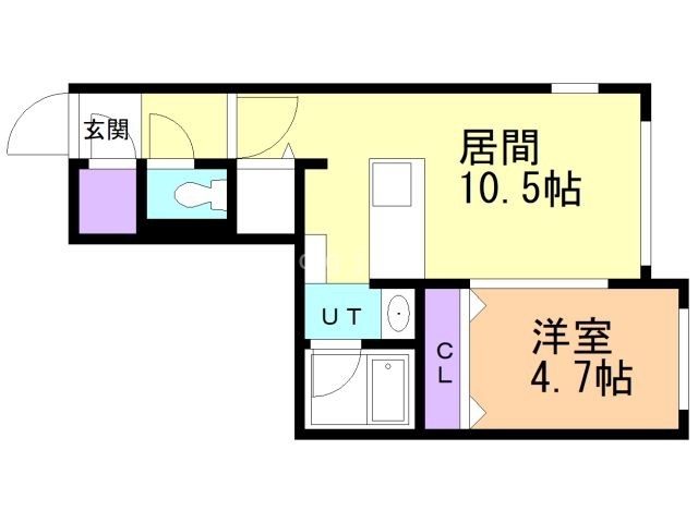 札幌市豊平区中の島二条のマンションの間取り