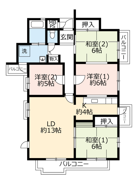 ＵＲ平城右京の間取り