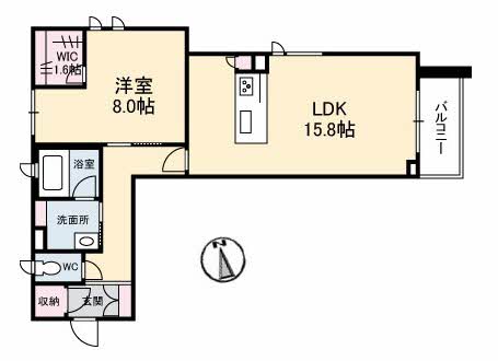 高知市秦南町のマンションの間取り