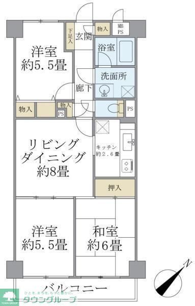 【品川区北品川のマンションの間取り】