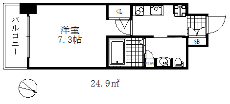 エステムプラザ神戸水木通グランクロスの間取り