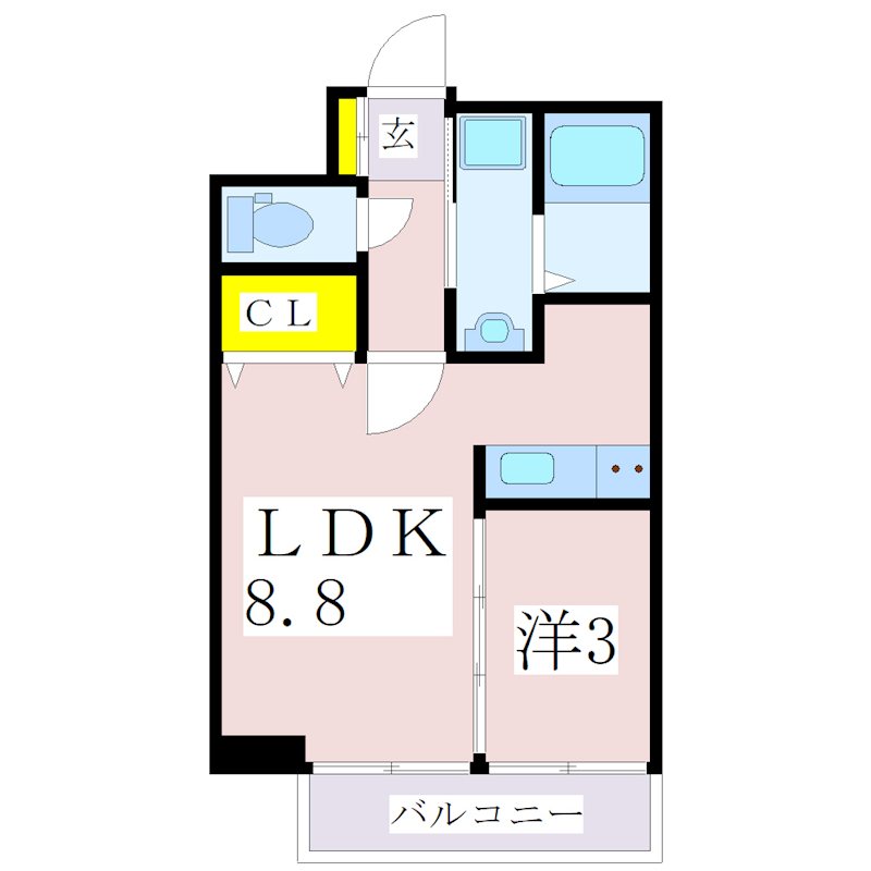 鹿児島市東谷山のマンションの間取り