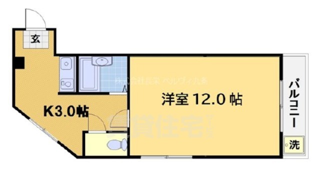 京都市南区西九条院町のマンションの間取り