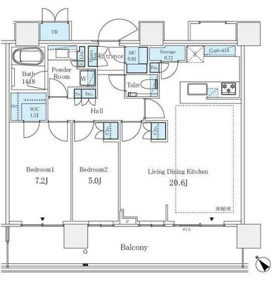 【パークシティ武蔵小山 ザ タワーの間取り】