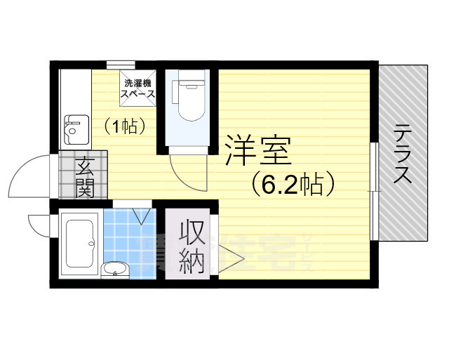 堺市北区常磐町のアパートの間取り