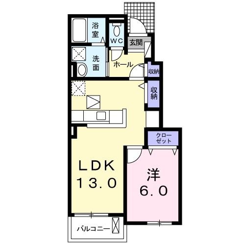 常陸太田市宮本町のアパートの間取り