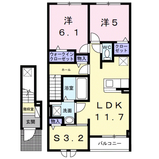 紀の川市中井阪のアパートの間取り