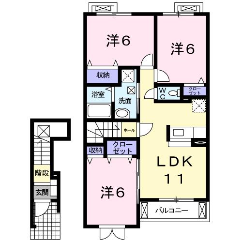 プラシードＡの間取り