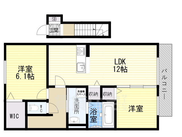 相楽郡精華町狛田のアパートの間取り