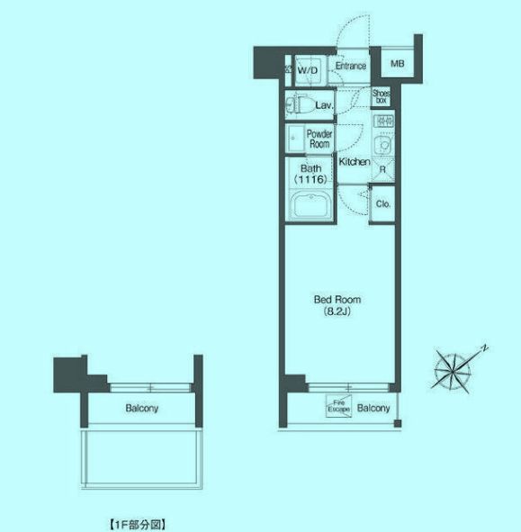 目黒区中目黒のマンションの間取り