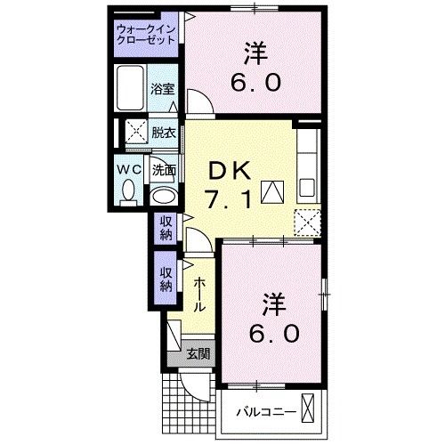 新居浜市中筋町のアパートの間取り