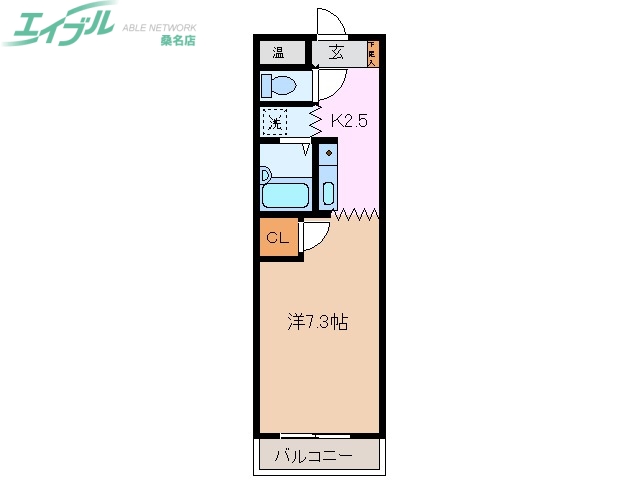 桑名市大字江場のマンションの間取り