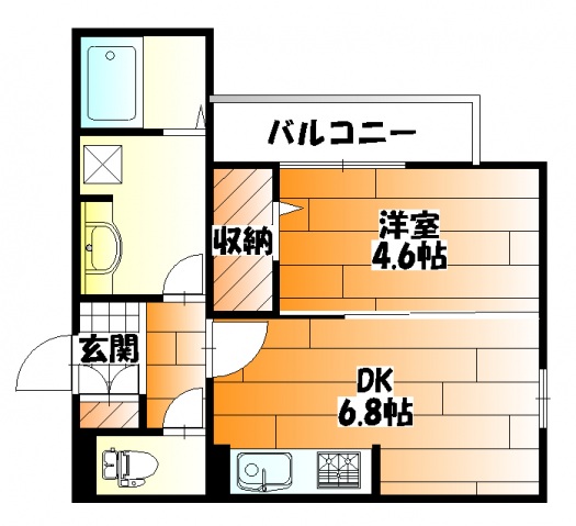 広島市安佐南区祇園のアパートの間取り