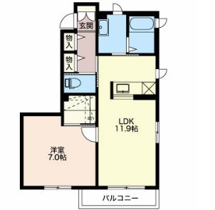 【松本市大字島内のアパートの間取り】