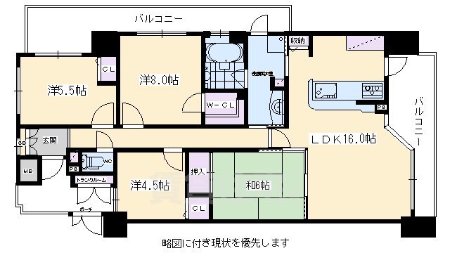 パデシオン山科夢ヶ丘の間取り