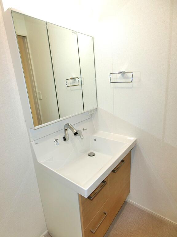 洗面設備　同型物件の写真、配色に違いあり