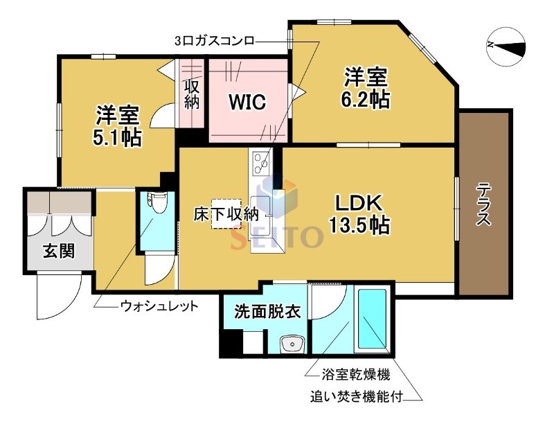 阪急宝塚線 曽根駅 徒歩6分 3階建 築1年の間取り写真
