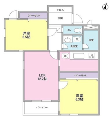 東急田園都市線 用賀駅 徒歩14分 3階建 築40年の間取り写真
