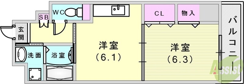 EIGHT KOBEの間取り写真