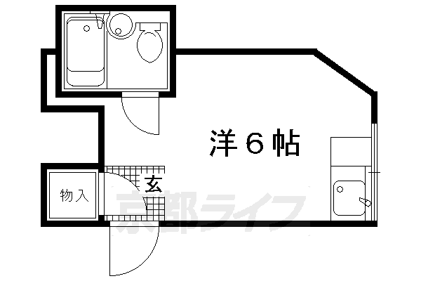 【京都市北区出雲路立テ本町のアパートの間取り】