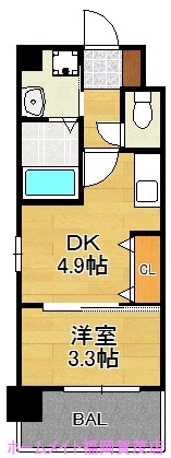 福岡市西区周船寺のマンションの間取り