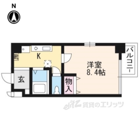 京都市中京区瓦之町のマンションの間取り