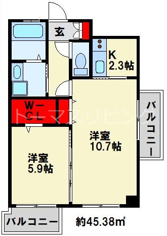 クレスト南小倉の間取り