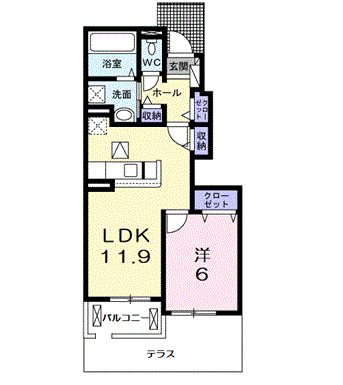 東近江市大森町のアパートの間取り