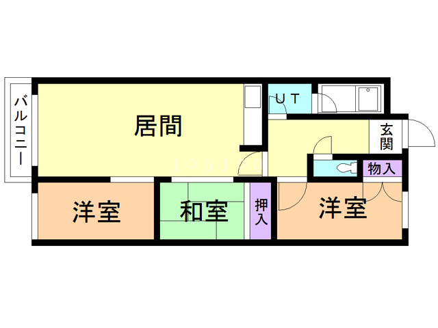 苫小牧市沼ノ端中央のマンションの間取り