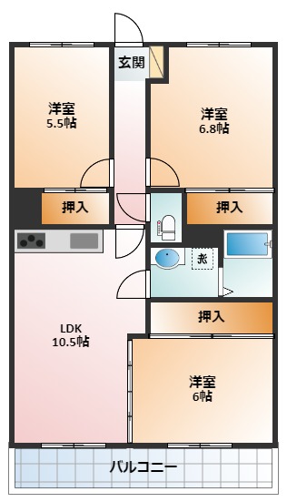 ラポール大井手の間取り