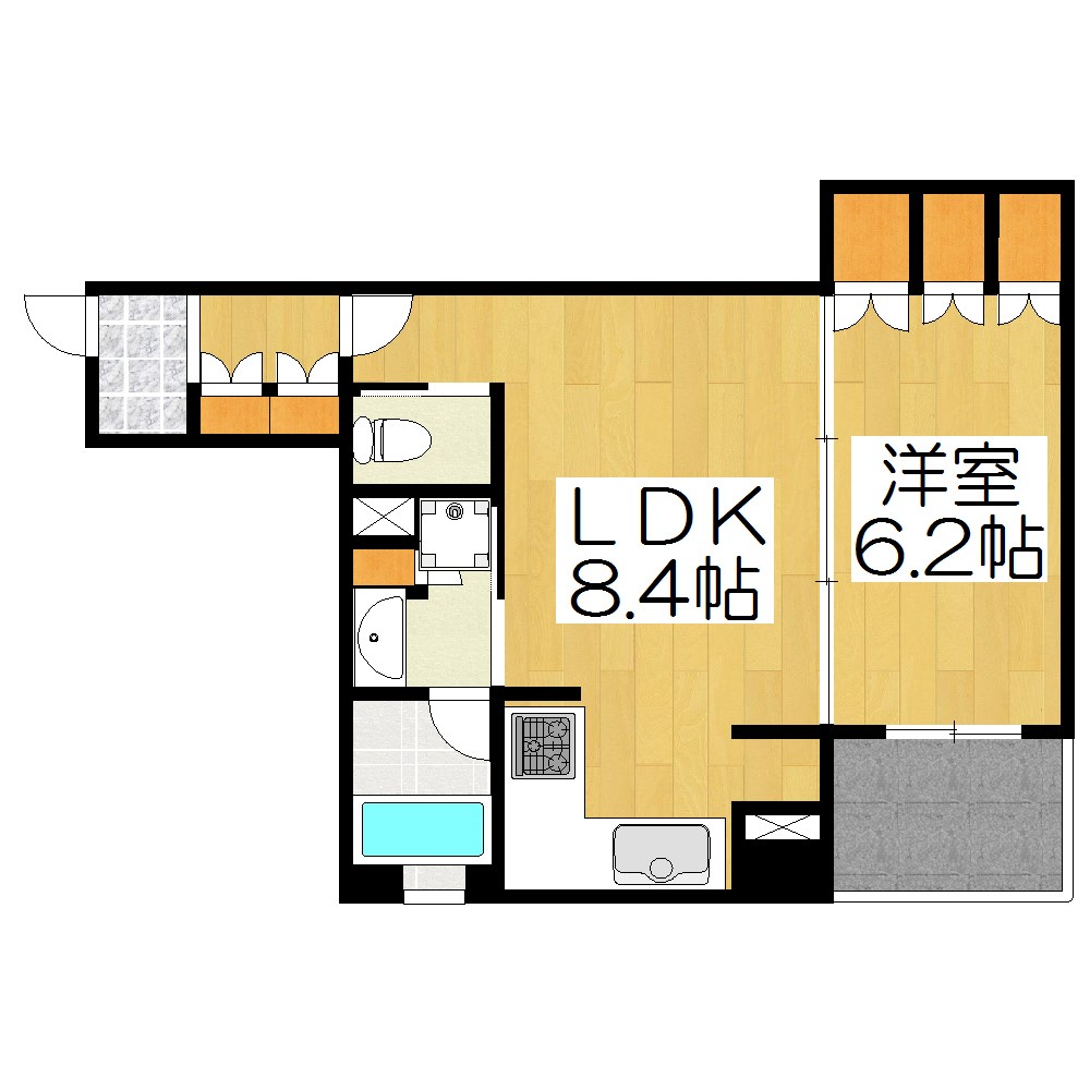 京都市下京区柿本町のマンションの間取り