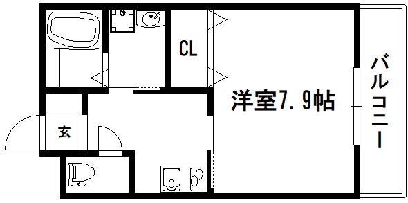 京都市北区等持院東町のアパートの間取り