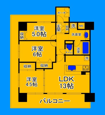 堺市堺区中安井町のマンションの間取り