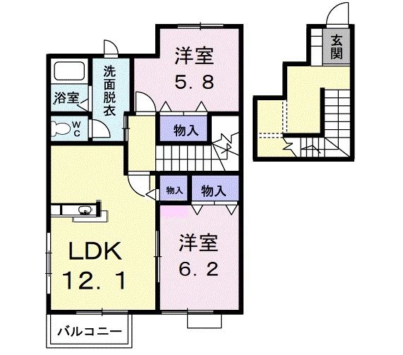 【佐野市伊勢山町のアパートの間取り】