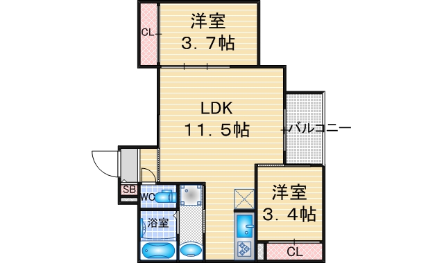 【REGALEST ミモザ守山の間取り】