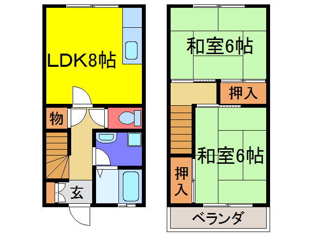 宍粟市山崎町上寺のアパートの間取り