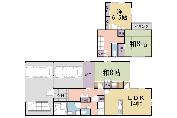 吉田下大路町貸家の間取り