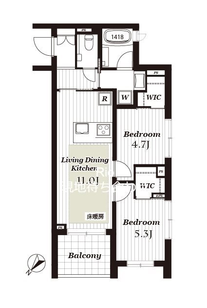 世田谷区松原のマンションの間取り