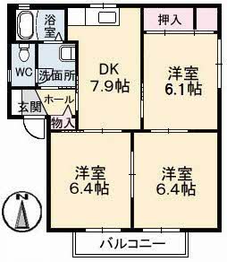 オーラ　B棟の間取り