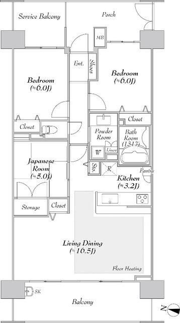 川口市末広のマンションの間取り