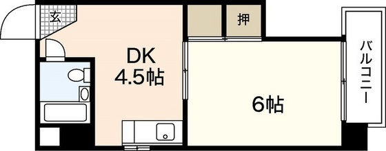 広島市中区江波東のマンションの間取り