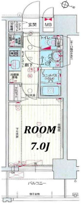 プレサンス三宮東フィールの間取り