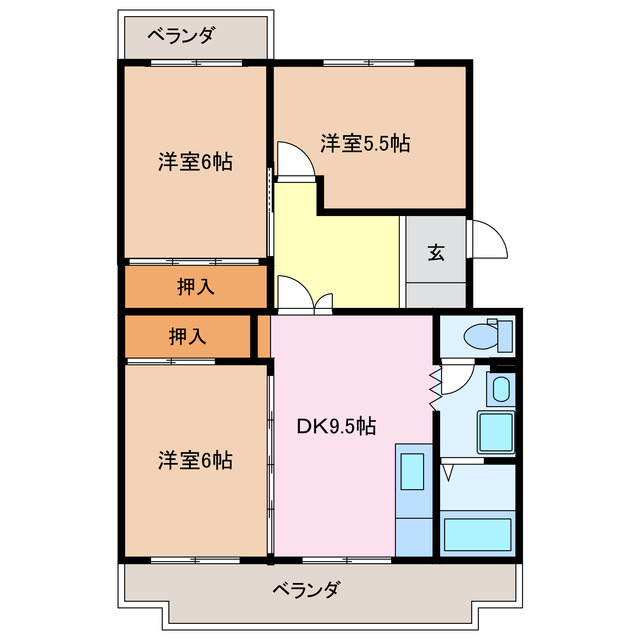 クレール船江山の間取り