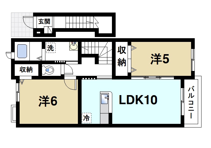 天理市西長柄町のアパートの間取り