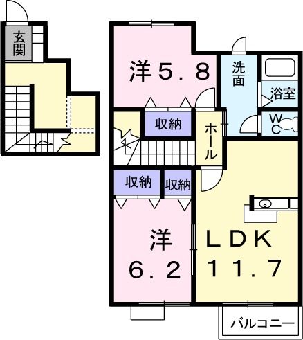 員弁郡東員町大字鳥取のアパートの間取り