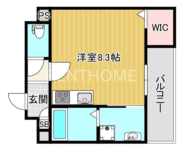 東大阪市源氏ケ丘のアパートの間取り