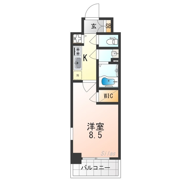 京都市南区唐橋琵琶町のマンションの間取り