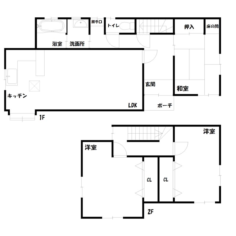 米田町塩市戸建の間取り