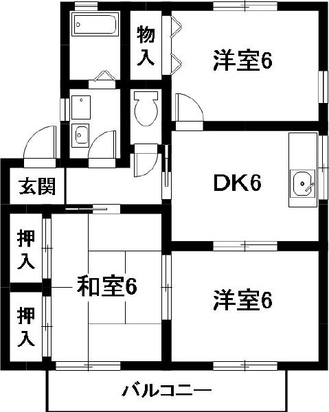 豊川市美幸町のアパートの間取り