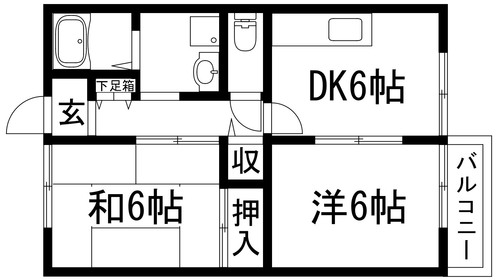 川西市東多田のアパートの間取り